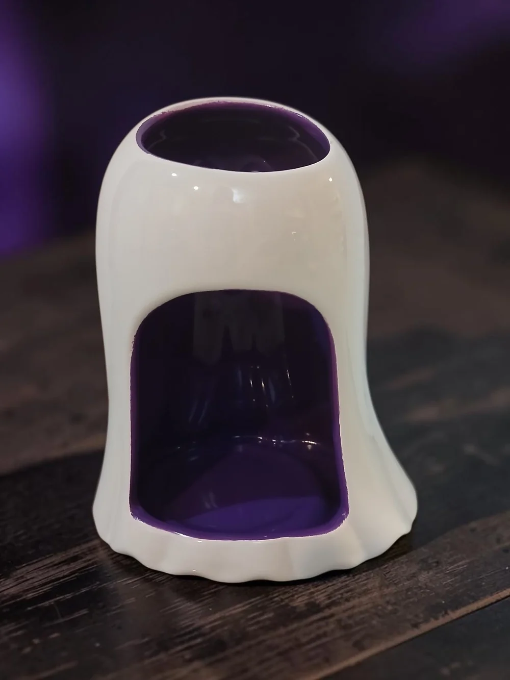 White Ceramic Ghost Figurine Mini Candle Holder